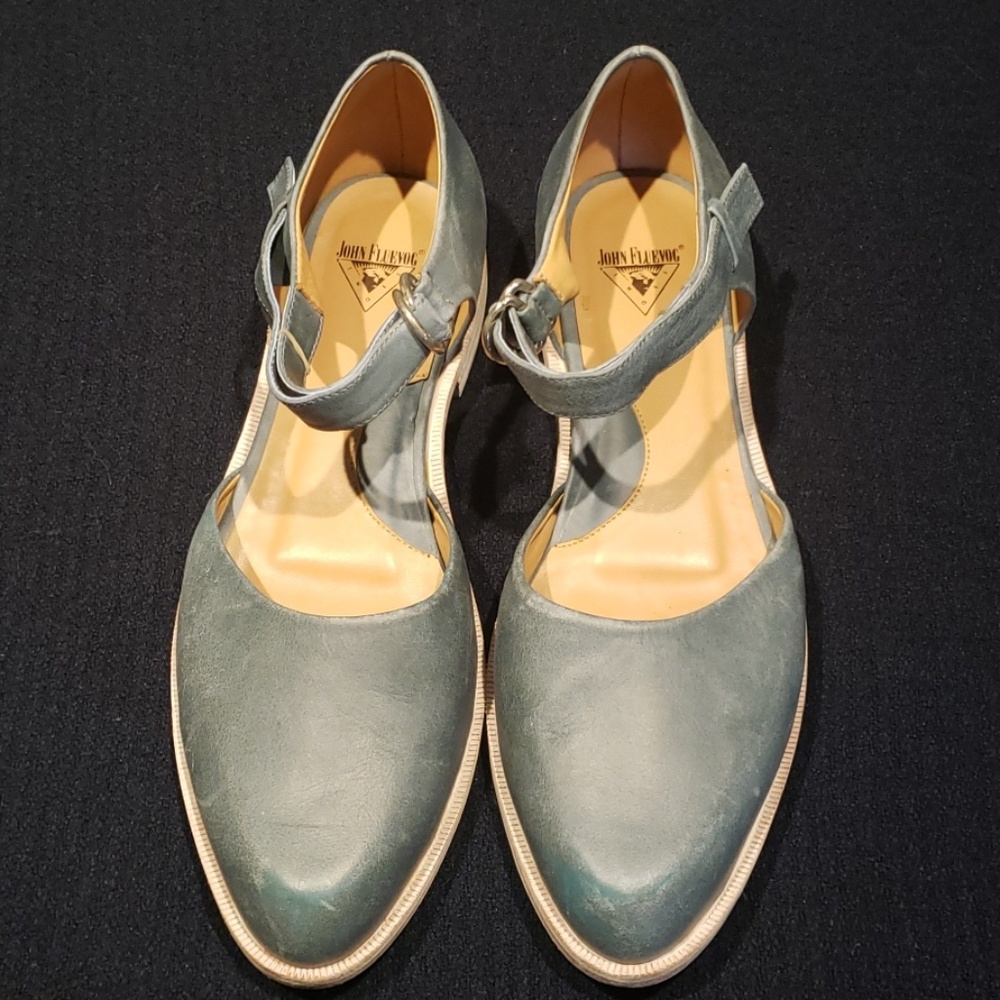 John Fluevog Distressed Leather Mary Janes
